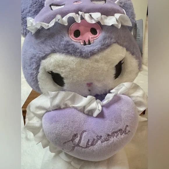 Sanrio Kuromi Plush Toy Holding a Purple Heart 💜 - Picture 3 of 11